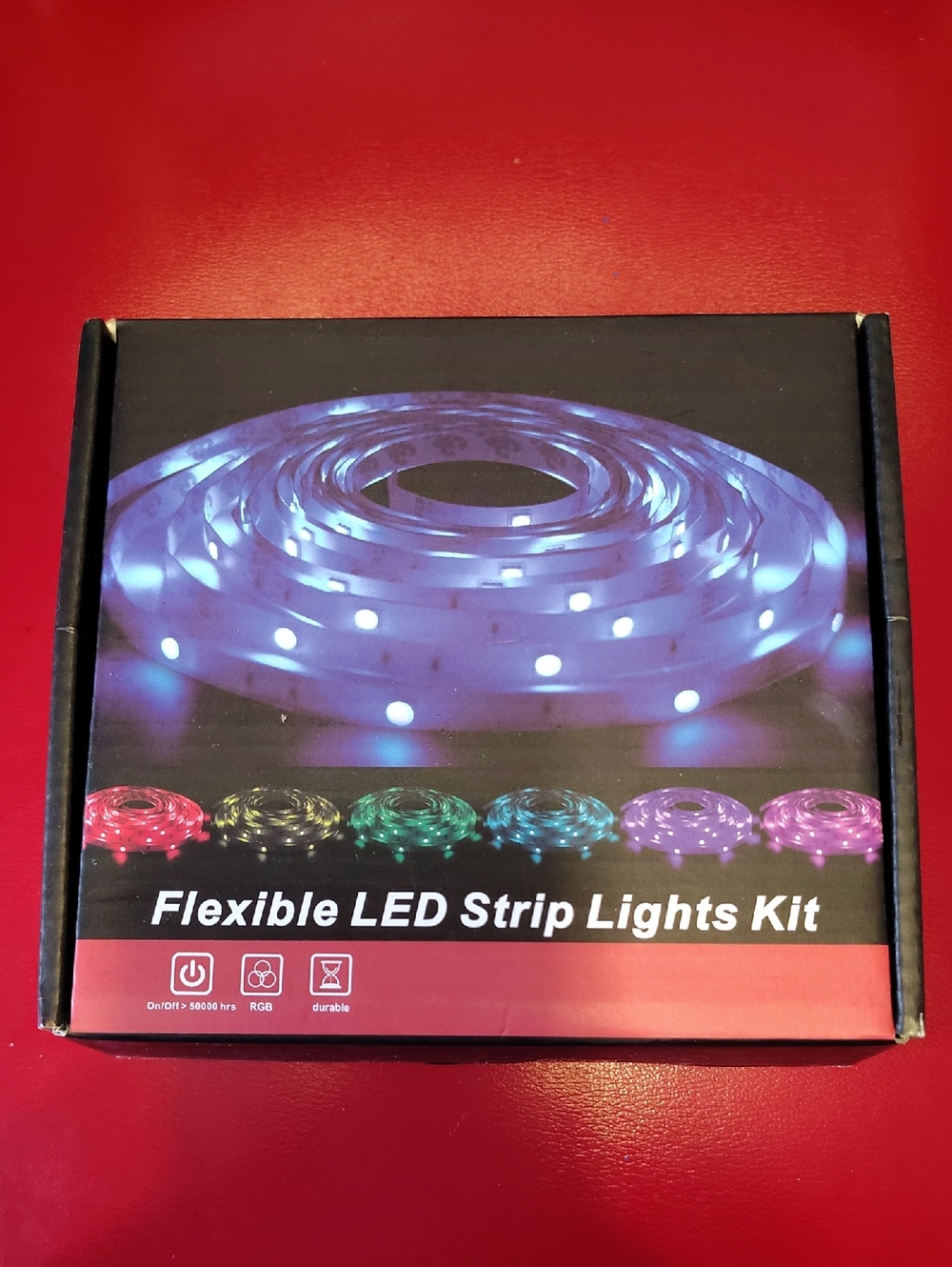 Flexible LED Strip Lights Kit - RGB Purple/Blue Display